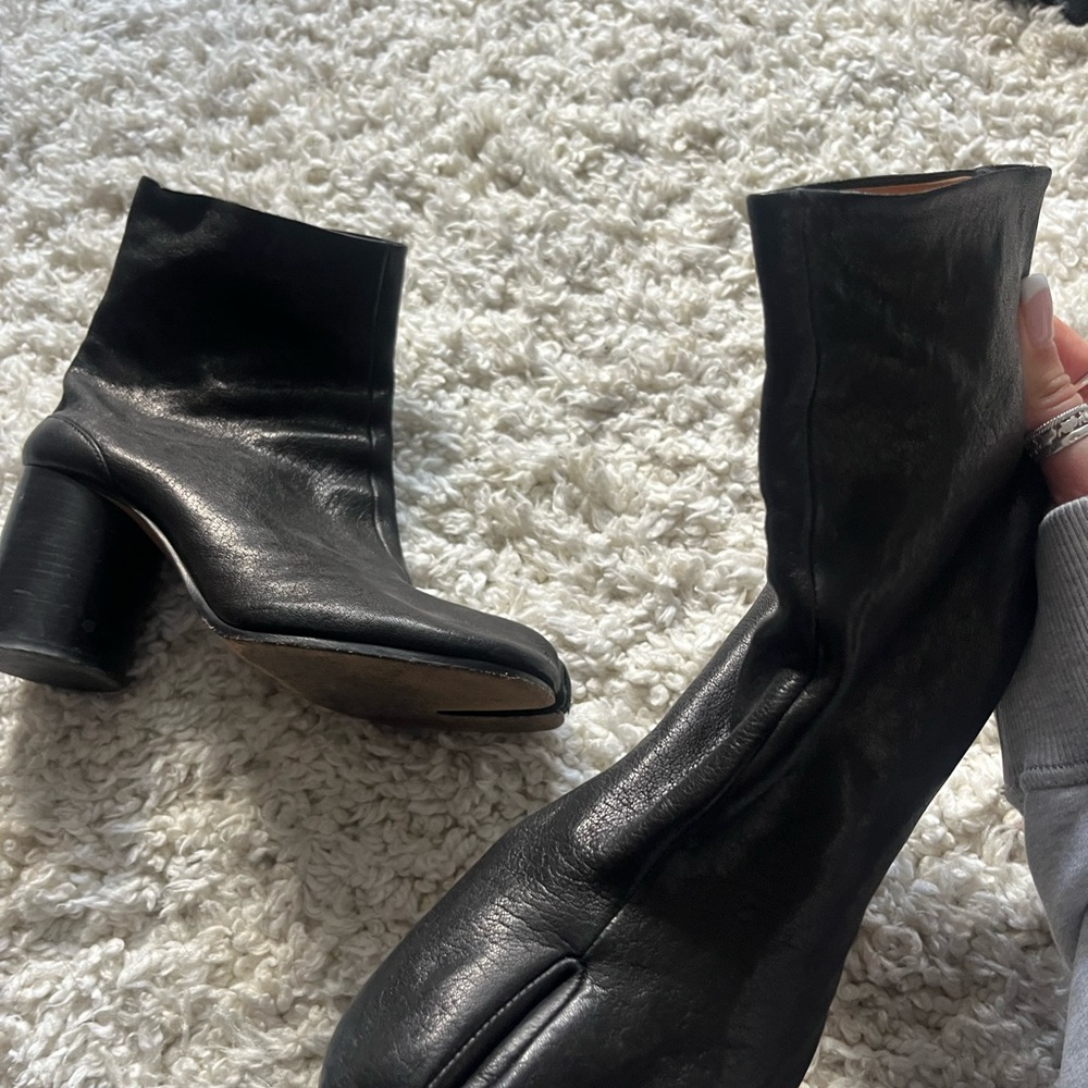 Vintage Maison Margiela Tabi Boots Black Leather Size 40